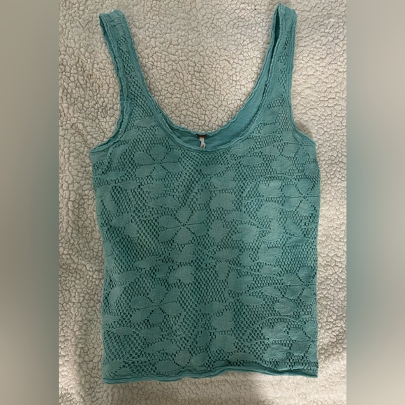 Free People Green Tank Top in size Medium - Picture 1 of 5